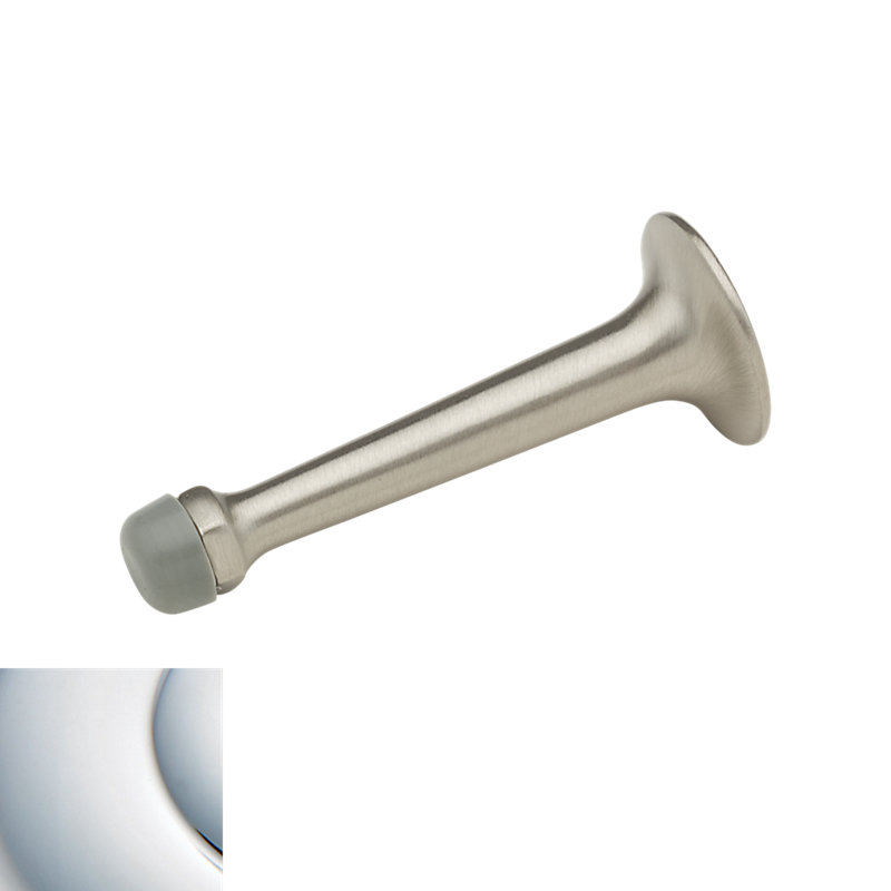 Wall Bumper Brass Baseboard Stop, Bright Chrome