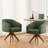 Modern Chenille Swivel Office Chair with Wood Legs-1441659828