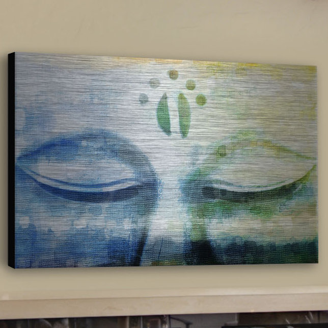 « méditation »-impression sur métal, H 16 po x l 24 po x P 1,5 po