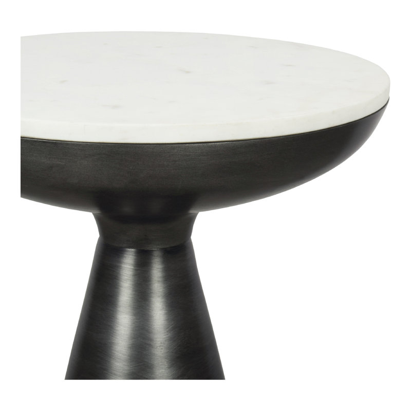 Gravesend End Table, Black, White