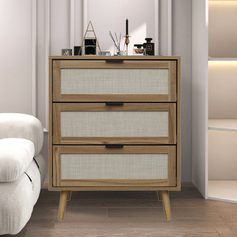 Commode 3 tiroirs Coron, Brun / Ivoire