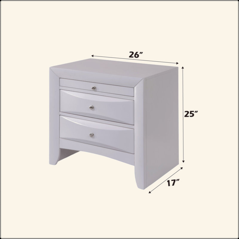 Table de chevet Ireland, Blanc