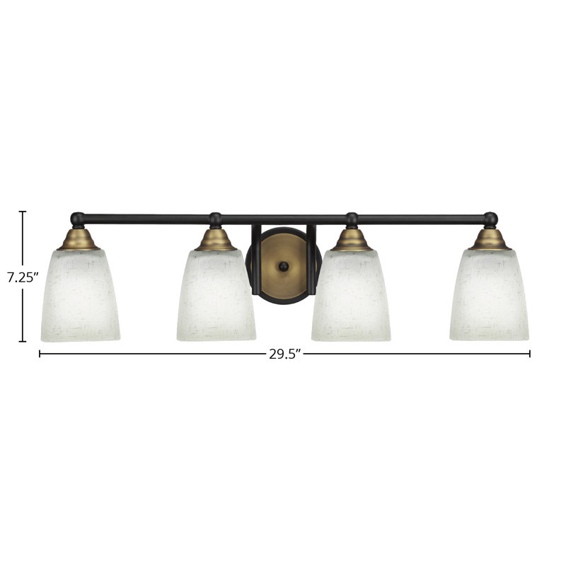 Michell 4-Light Bath Bar, Matte Black/Brushed Gold
