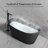 MonBlari 60" X 31.5" Acrylic Freestanding Black Soaking Bathtub with Overflow and Pop-up Drain For Bathroom-131258514