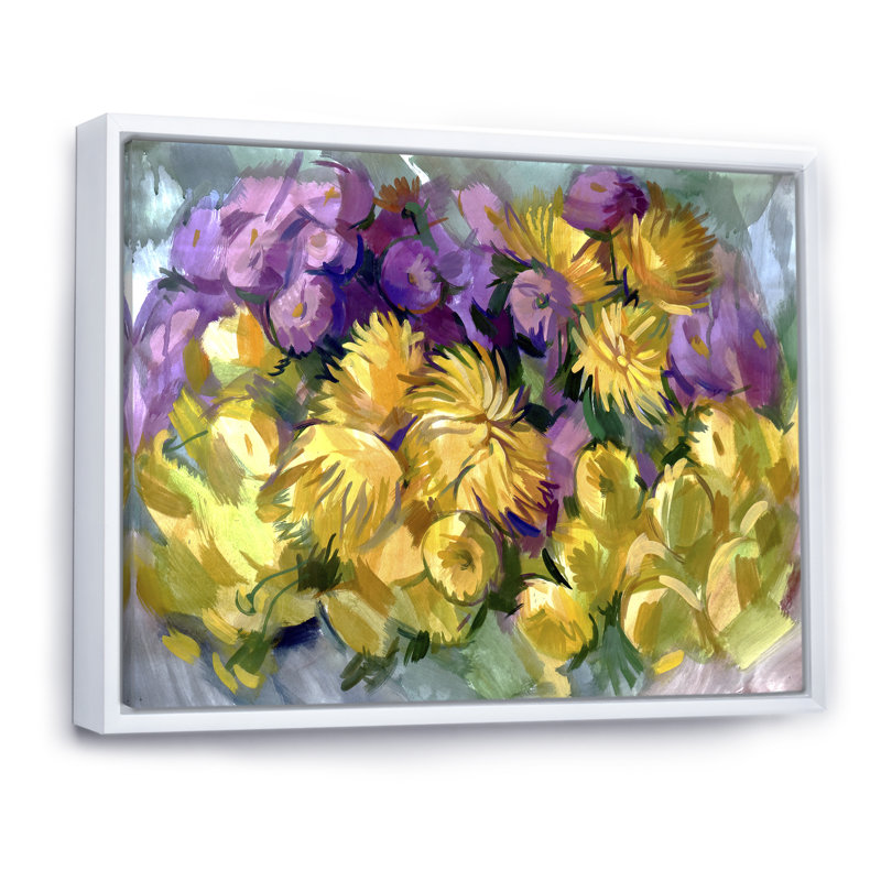 «Still Life Bouquet Flowers III», reproduction sur toile, H 24 po x l 36 po x P 1 po, Cadre flottant blanc