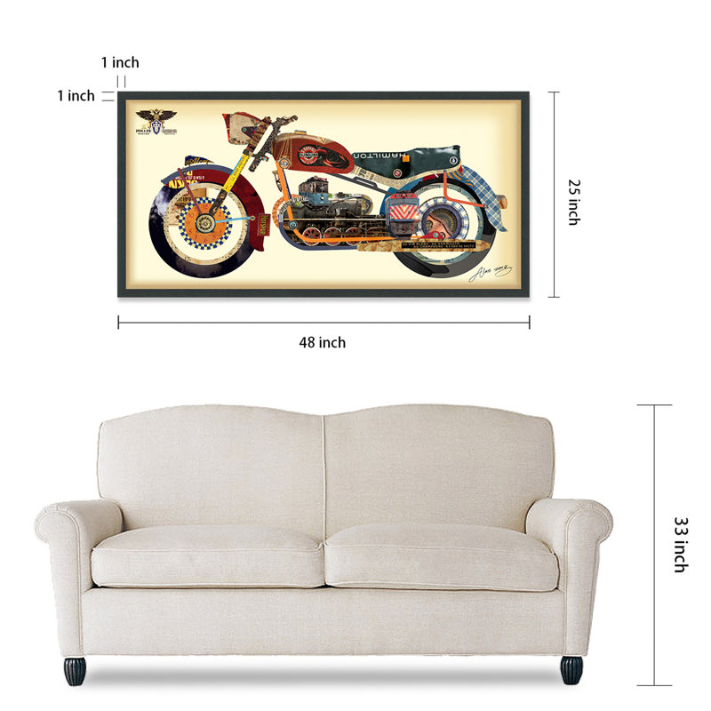 Holy Furious Motorbike Dimensional Collage Framed Graphic Art