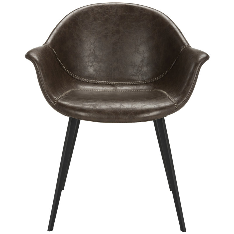 Upholstered Arm Chair, Dark Brown