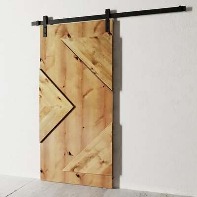 Paneled Wood Finish Raised Arrow Head Barn Door with Installation Hardware Kit -  Urban Woodcraft, 500W.40BD.RAH.KR