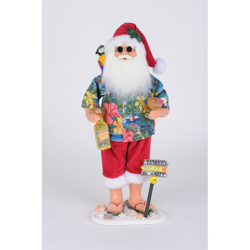 Christmas Margarita Beach Santa Figurine