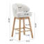 Ensemble de 2 tabourets de comptoir pivotants de 33,25 po, avec tabourets de bar rembourrés à hauteur de comptoir avec structure en bois d'hévéa massif, dossier, repose-pieds, tabourets de bar sans accoudoir pour bar personnel, comptoir de cuisine, naturel et beige-221219018