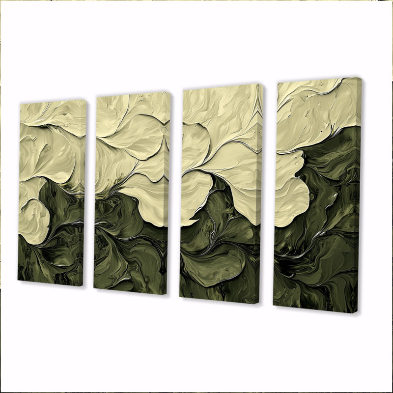 Chaplin - reproduction d'art abstrait sur toile - art mural moderne sur toile 4 pièces, H 32 po x l 64 po