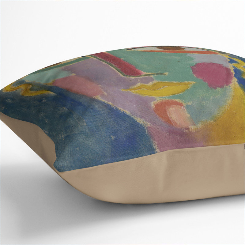 Portrait Of A Woman By Marianne Von Werefkin Square Throw Cushion, Stone, 40cm H x 40cm W x 15cm D
