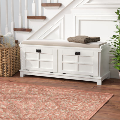 Almendra Microfiber / Microsuede Upholstered Bench with Cabinet