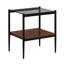 Ensemble de 3 tables basses et tables de bout, table en verre trempé avec panneau de fibres à densité moyenne, tables modernes pour le salon, verre gris