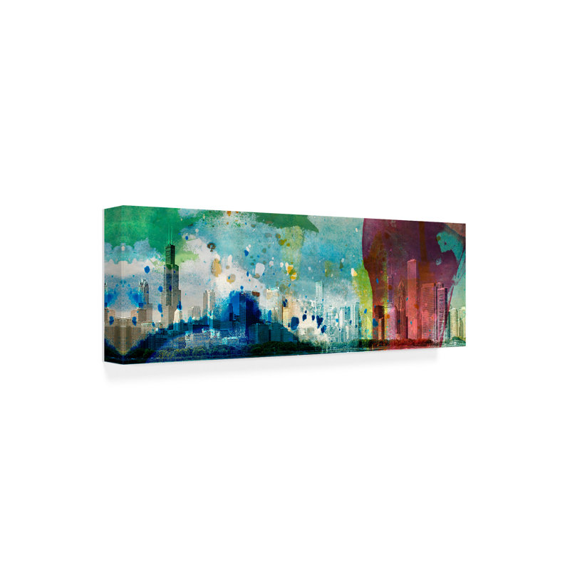 « Color Chicago Skyline » par SISA Jaspe, reproduction d’art sur toile