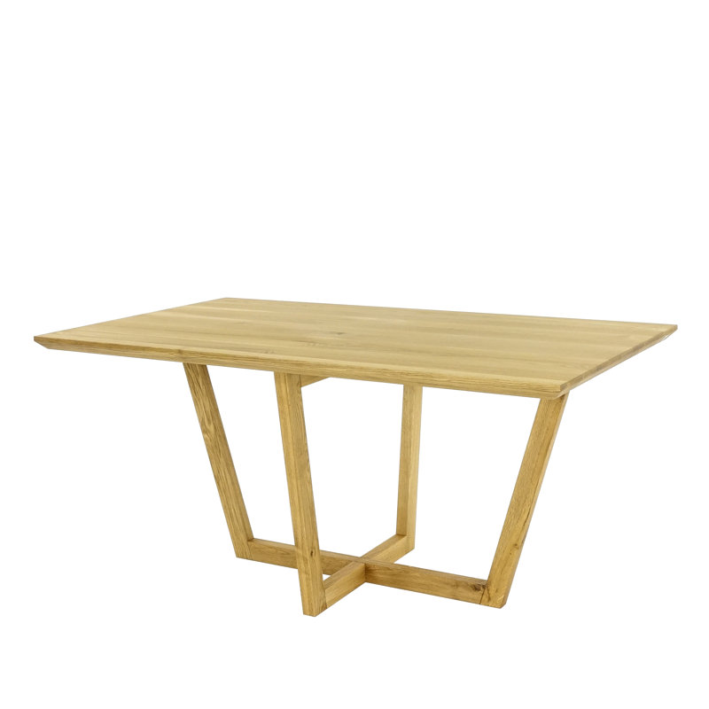 Natonya Oak Solid Wood Base Dining Table, 75 H x 160 L x 90 W cm, Natural Oil