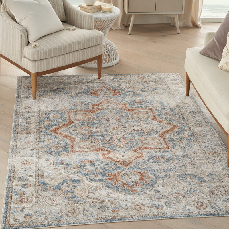 Lake Macquarie Washable Oriental Indoor Rug, Rectangle 5'3" x 7'