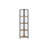 Fexy 59 Inch Corner Etagere Bookcase, 4 Tier Display Shelves, Black Metal, Taupe Brown-469439731