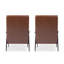 Fauteuil Mid-Century moderne en similicuir avec dossier haut et accoudoirs rembourrés-153021677