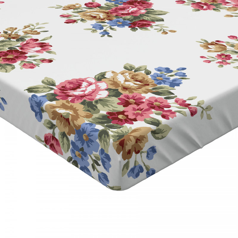 Floral Microfiber Floral Fitted Sheet, Twin Fitted Sheet