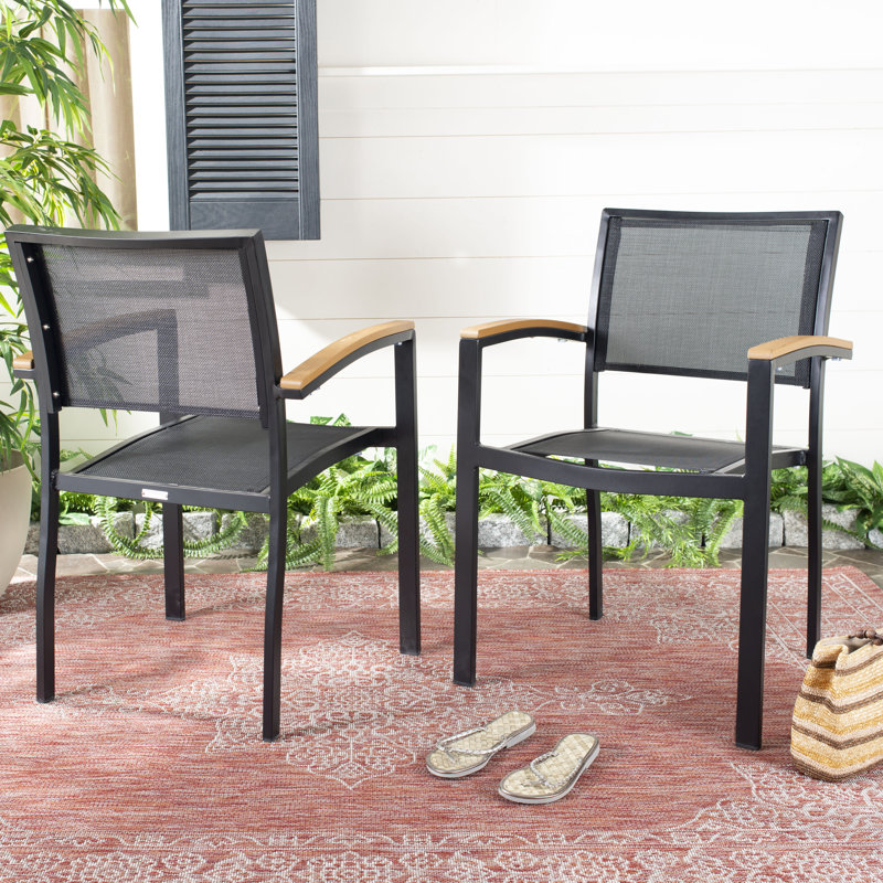 Gabrielo Premium All-Weather Wicker Outdoor Stacking Dining Armchair