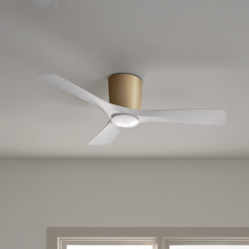 Ventilateur de plafond 48 pales 48 pouces Volos, Or avec pales blanc mat