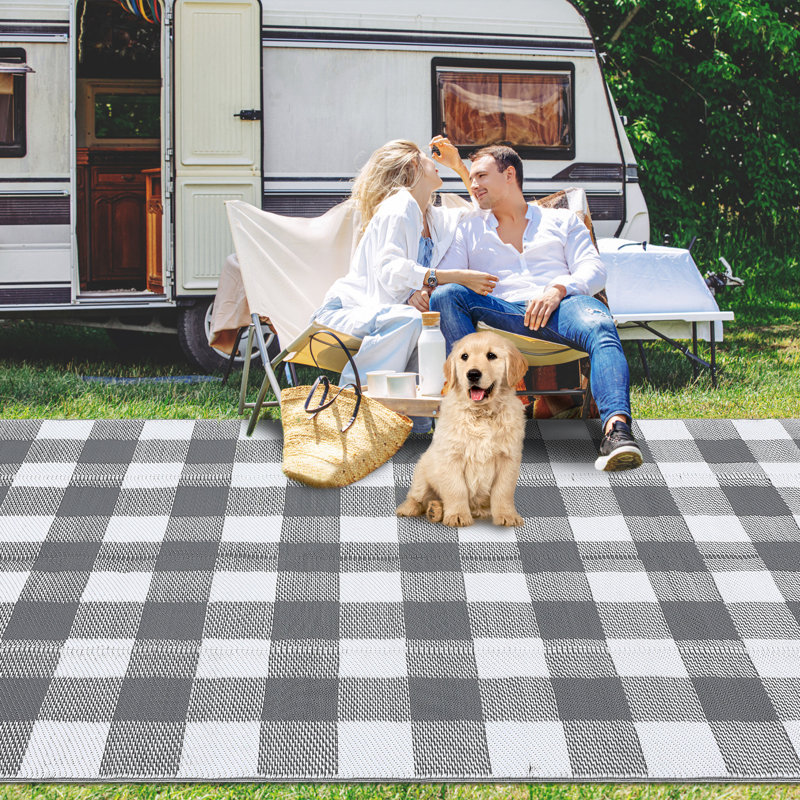 Tapis d'extérieur en paille Buffalo Plaid, Rectangle 6 pi x 9 pi