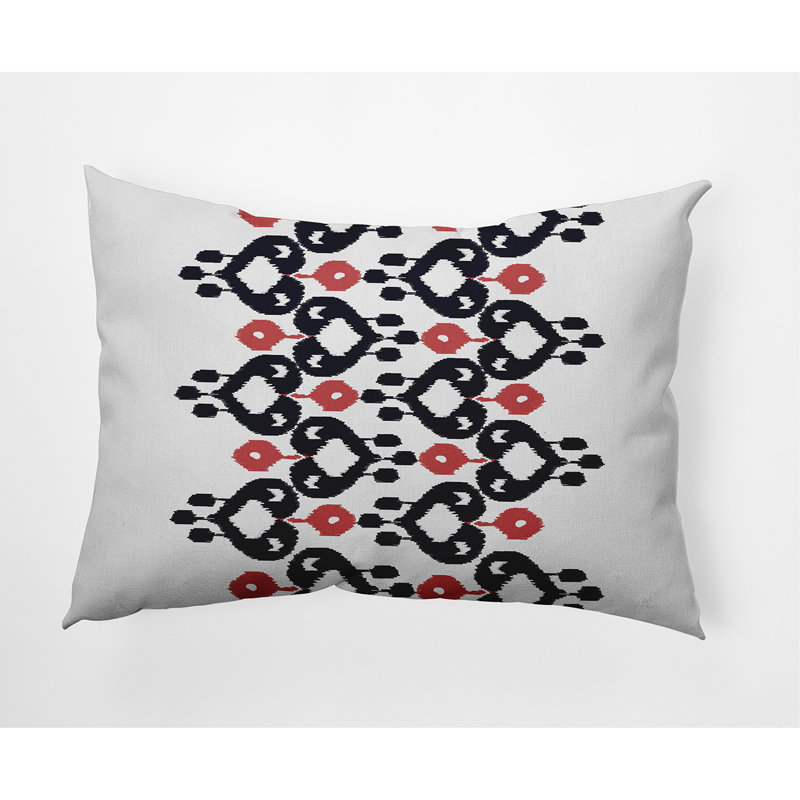 Geometric Outdoor Reversible Throw Pillow, Navy Blue