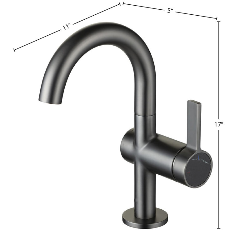 DAX Portofino Single Handle Brass Bathroom Faucet, Gunmetal