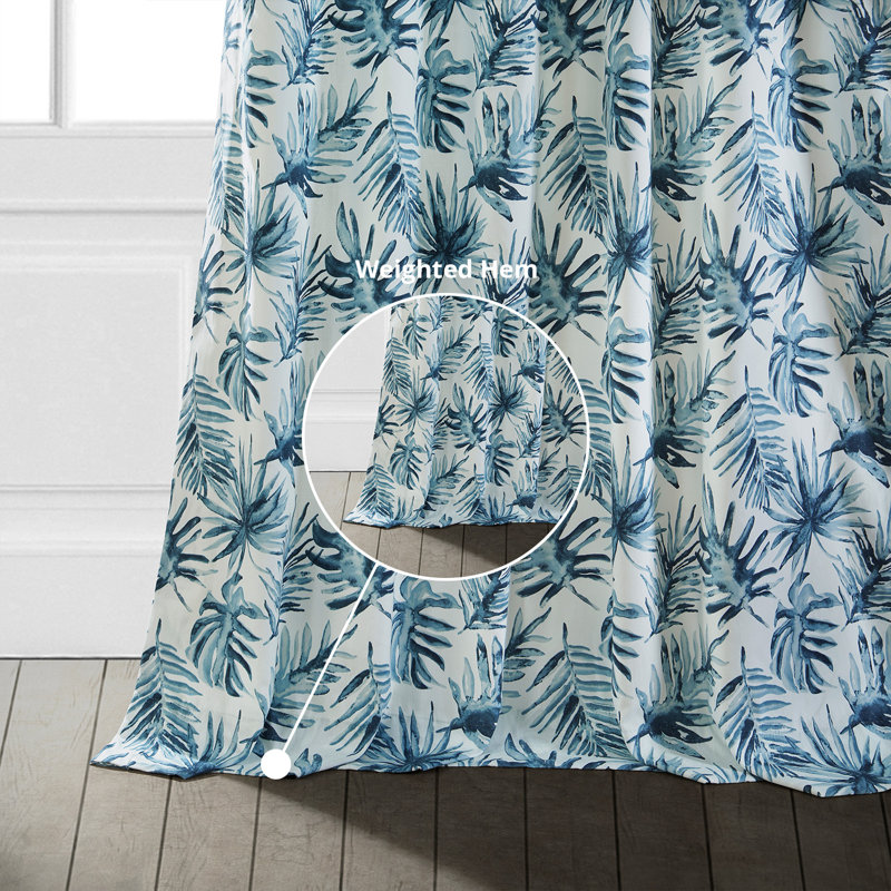 Rideaux obscurcissants en coton Gingras, Bleu, L 50 po x L 108 po