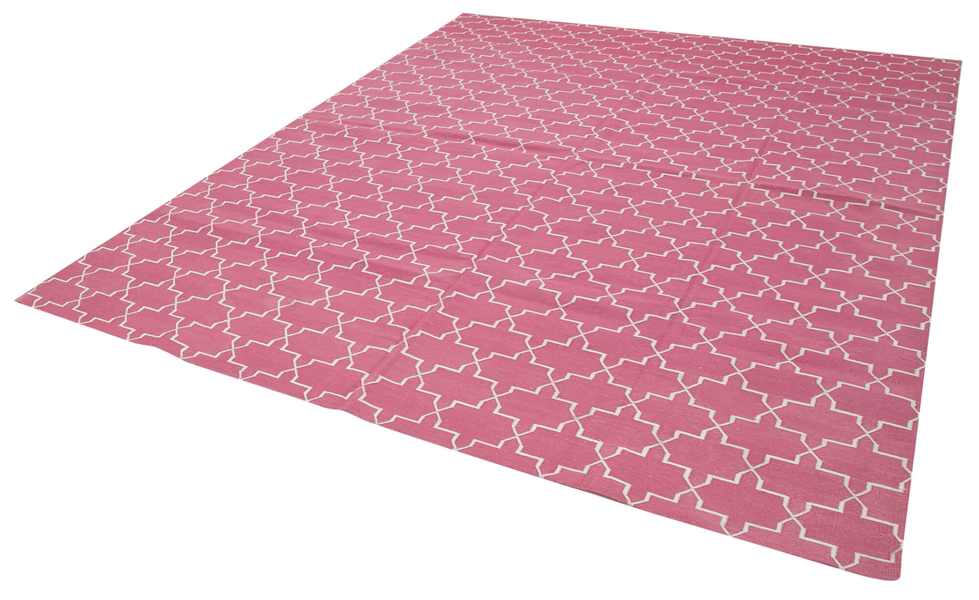 Isabelline Tenner Pink Geometric Wool Handmade Area Rug | Wayfair