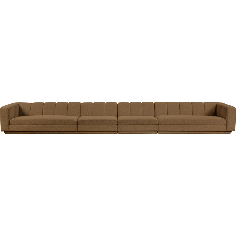 Tissu 4 pièces Modari Canapé modulaire, Tissu brun