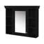 Armoire de rangement murale noire 35 po x 28 po avec porte miroir, armoire de salle de bain moderne avec miroir, armoire à pharmacie avec 6 tablettes ouvertes-357003019
