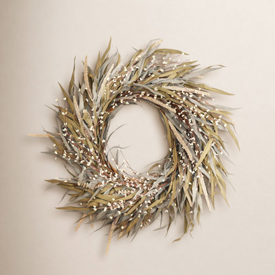 24" Grass, Berry Thanksgiving Wreath