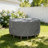 110 x 28 Inches Gray All-Season Round Outdoor Table Cover - Dual Vents, Top Handles & 4 Corner Buckles, Waterproof & UV Resistant