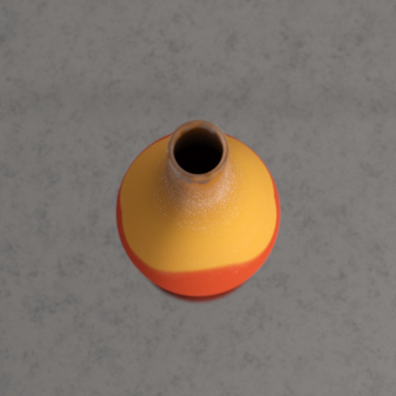 Vizio Ceramic / Porcelain Table Vase, Yellow/Orange, 13.75" H x 9" W x 9" D