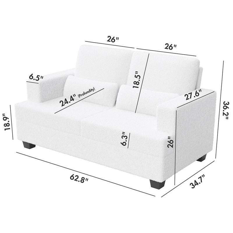 Clayson Upholstered 63'' Loveseat