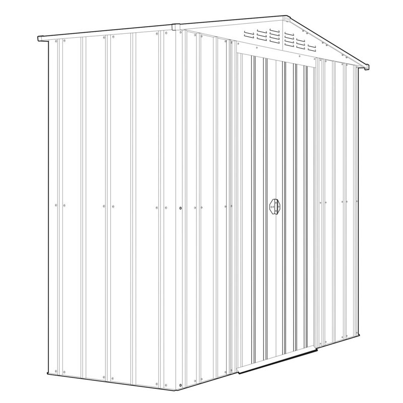 Globel 8 X 3 Apex Metal Shed, Grey