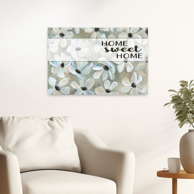 Home Sweet Home Contemporary Spring Architecture Art, 16" H x 24" W