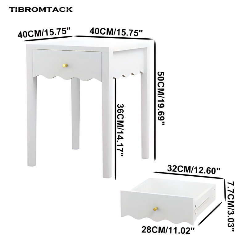 Table de chevet compacte TIBROMTACK