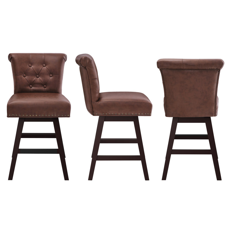 Tabouret de comptoir pivotant 25,8 po Aquetzalli, Brun, 3