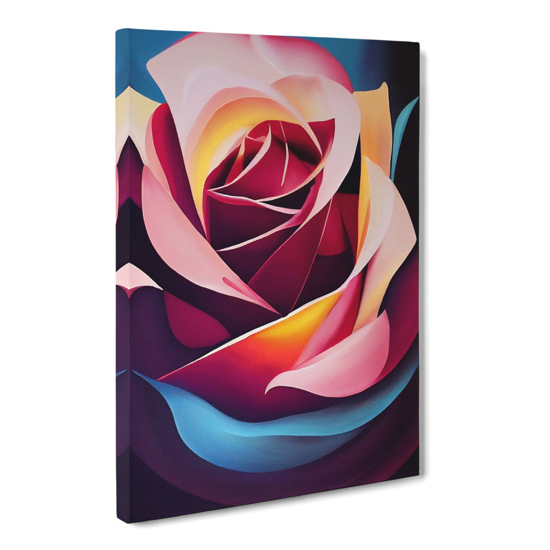 Doonfin Rose Painting In Abstract Vol.1 - Wrapped Canvas Print, 50cm H x 35cm W