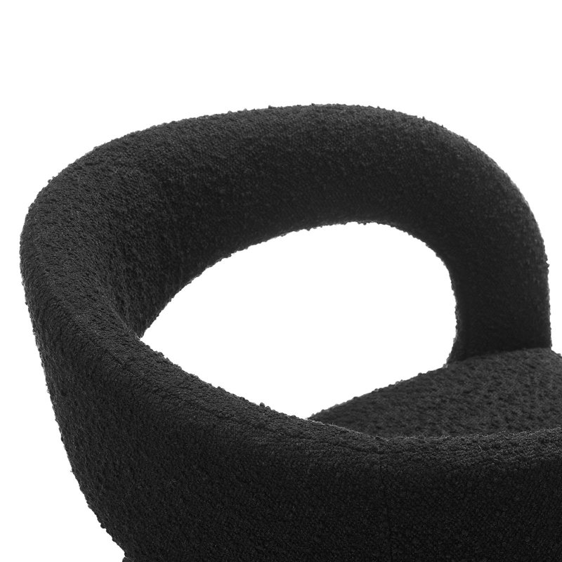Modway Pinnacle Boucle Upholstered Dining Chair, Fabric Black