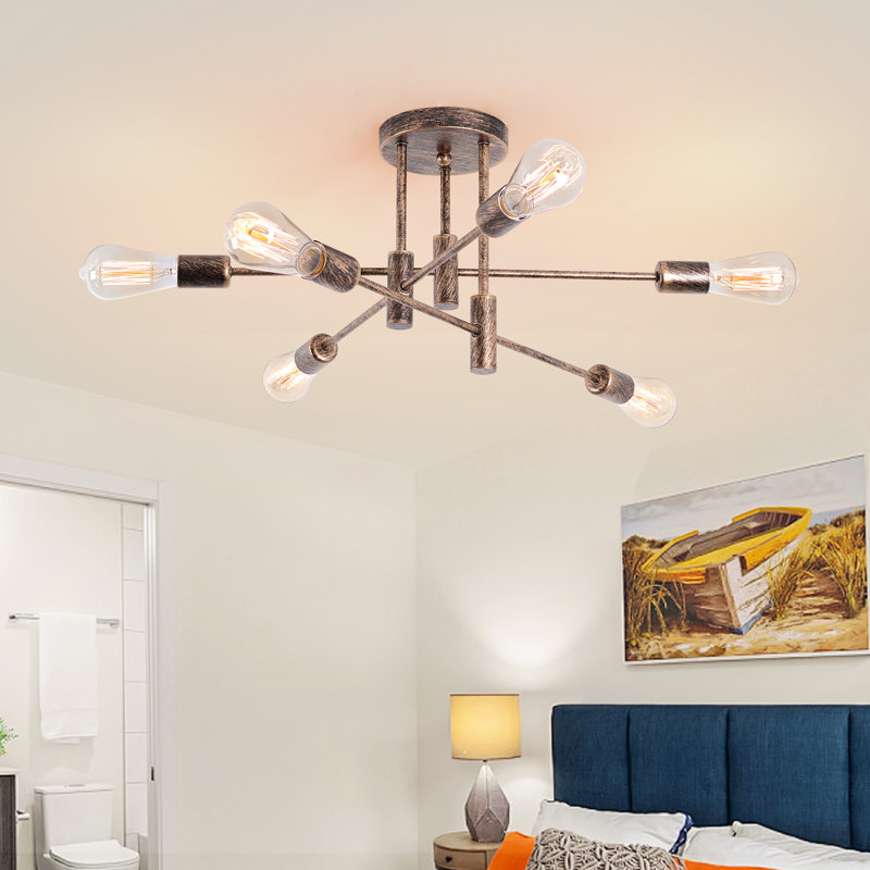 Coblitz 6 - Light 62cm Dimmable Sputnik Sphere Semi Flush Mount Chandelier