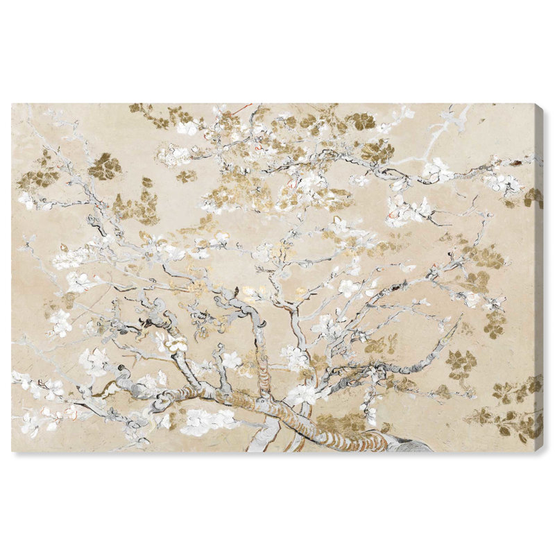 « Van Gogh in Golden Blossoms Inspiration », reproduction d'art graphique sur toile, 30 po x 45 po, Toile tendue, Sans cadre