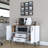 Multi-Purpose Cabinet with 2 Drawers, Walnut & White, 47.2 x 30.9 x 15.7 inches | 100% Melamine Coated E1 Quality Chipboard | Wall-Mountable, Numerous Shelves for Additional Storage | Stylish & Functional Design
