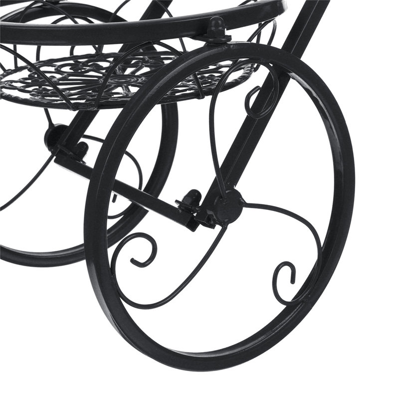 Dacia Metal Weather Resistant Plant Stand, Black