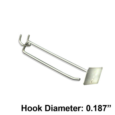 6" Metal Wire Scan Hook: 0.187" Diameter, 50-Pack