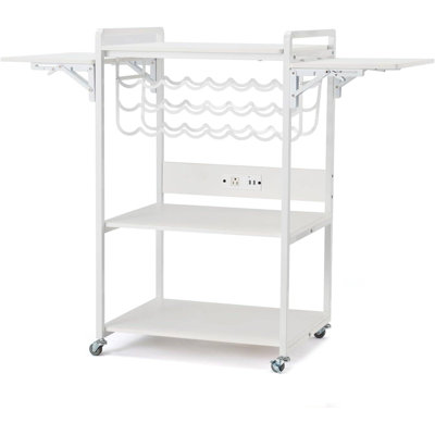 Table de presse à chaud pliable - Support mobile robuste à 3 niveaux avec porte-rouleau en vinyle et station de charge pour transfert de sublimation