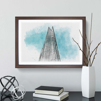 The Shard in London England in Abstract - Framed Print